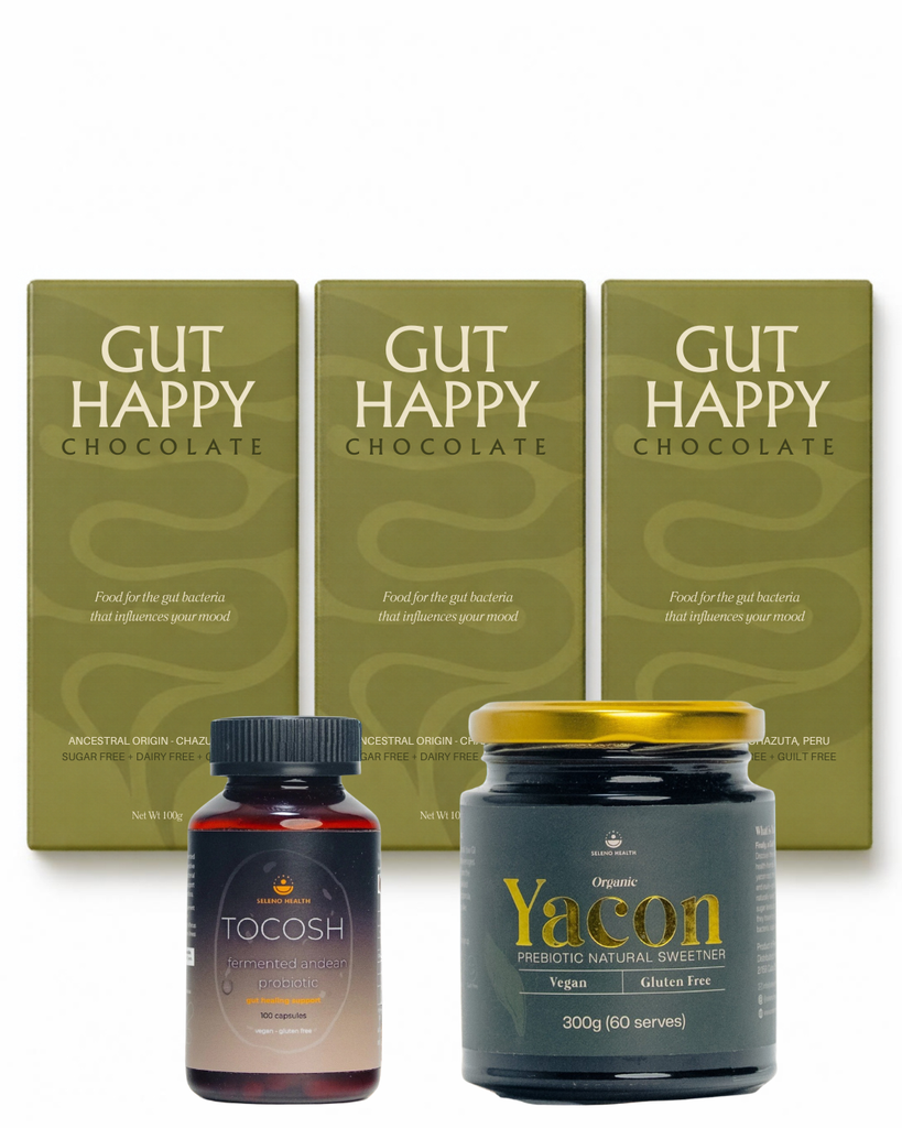 Gut Health Bundle – Tocosh, Yacon Syrup, Gut Happy Chocolate & 12 Week Gut Reset