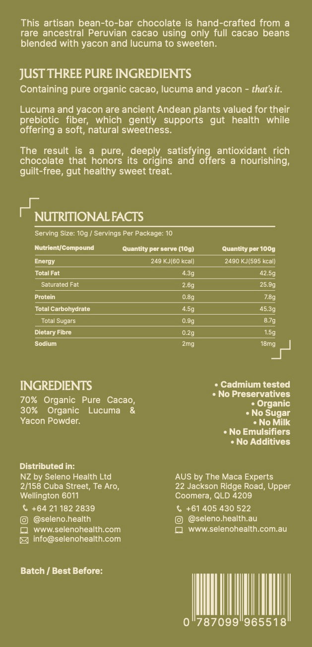 Gut Happy Chocolate - Sugar Free Prebiotic Chocolate (100g)