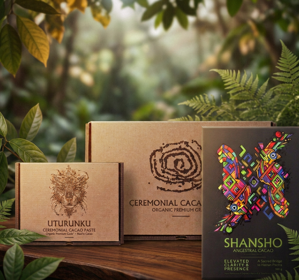 Seleno Health Cacao Trilogy – Shansho, Uturunku and Amaru ceremonial cacao paste blocks